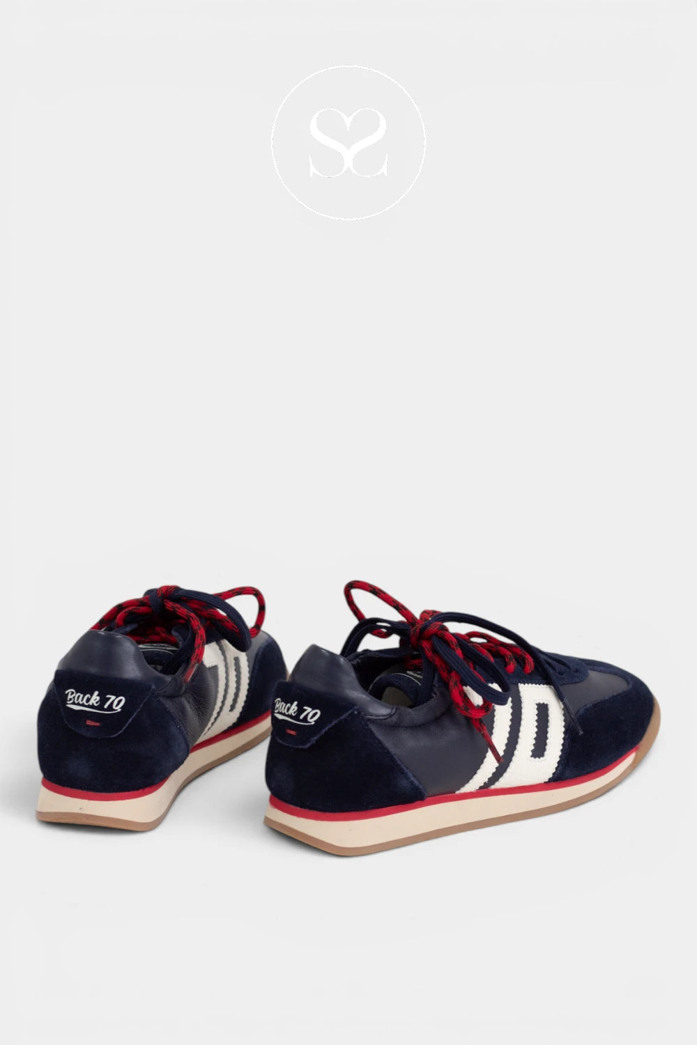 BACK70 Navy Slim Retro Trainers - Rocket