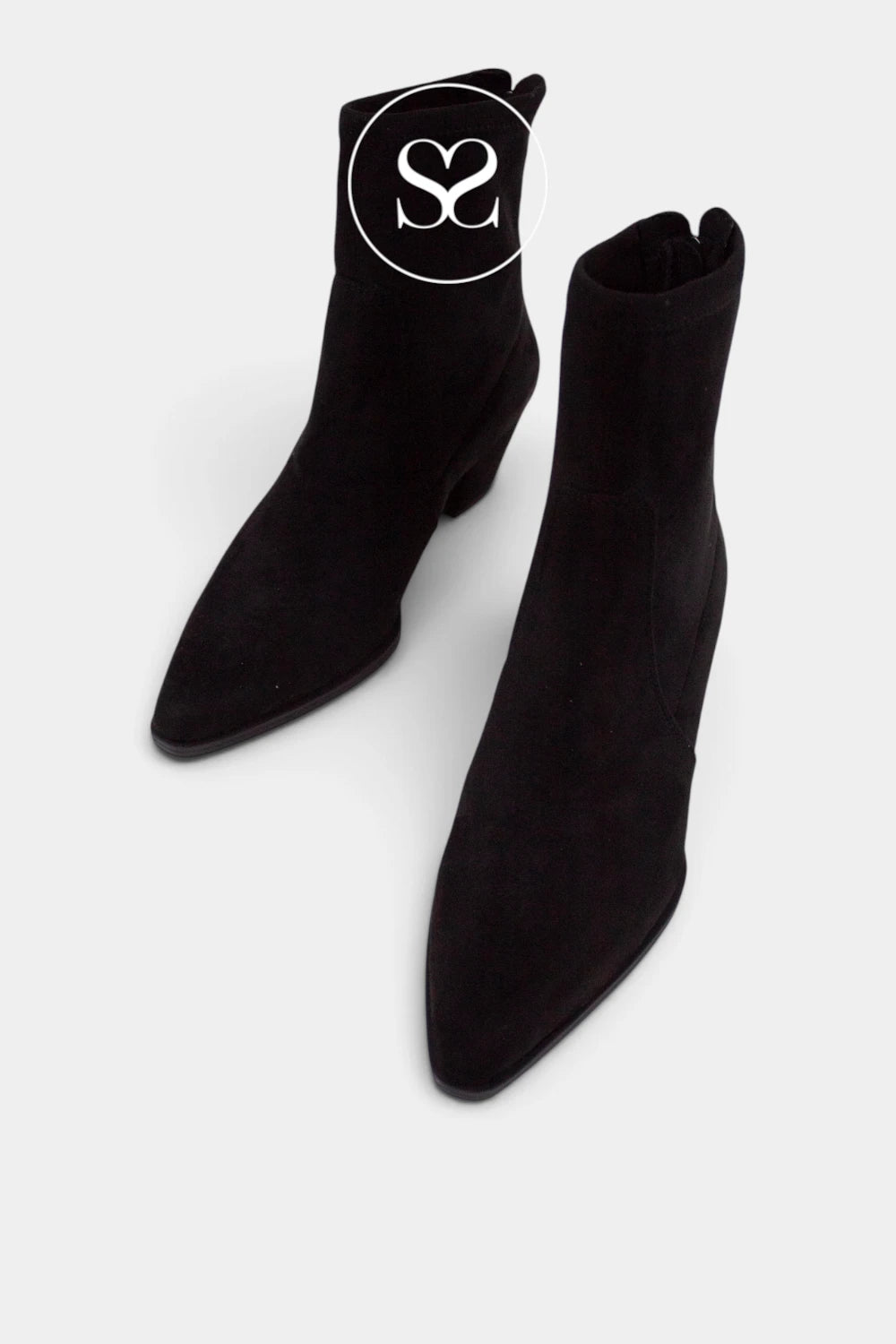 Unisa Black Suede western ankle boots - Lotus