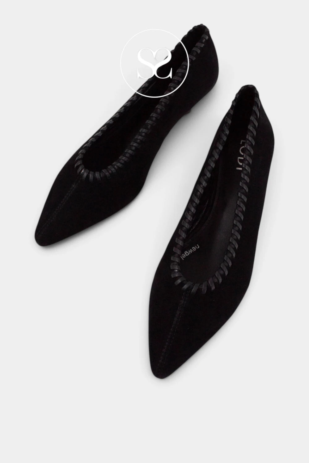 Lodi Black Suede Kitten Heel Court Shoe - A-Diana