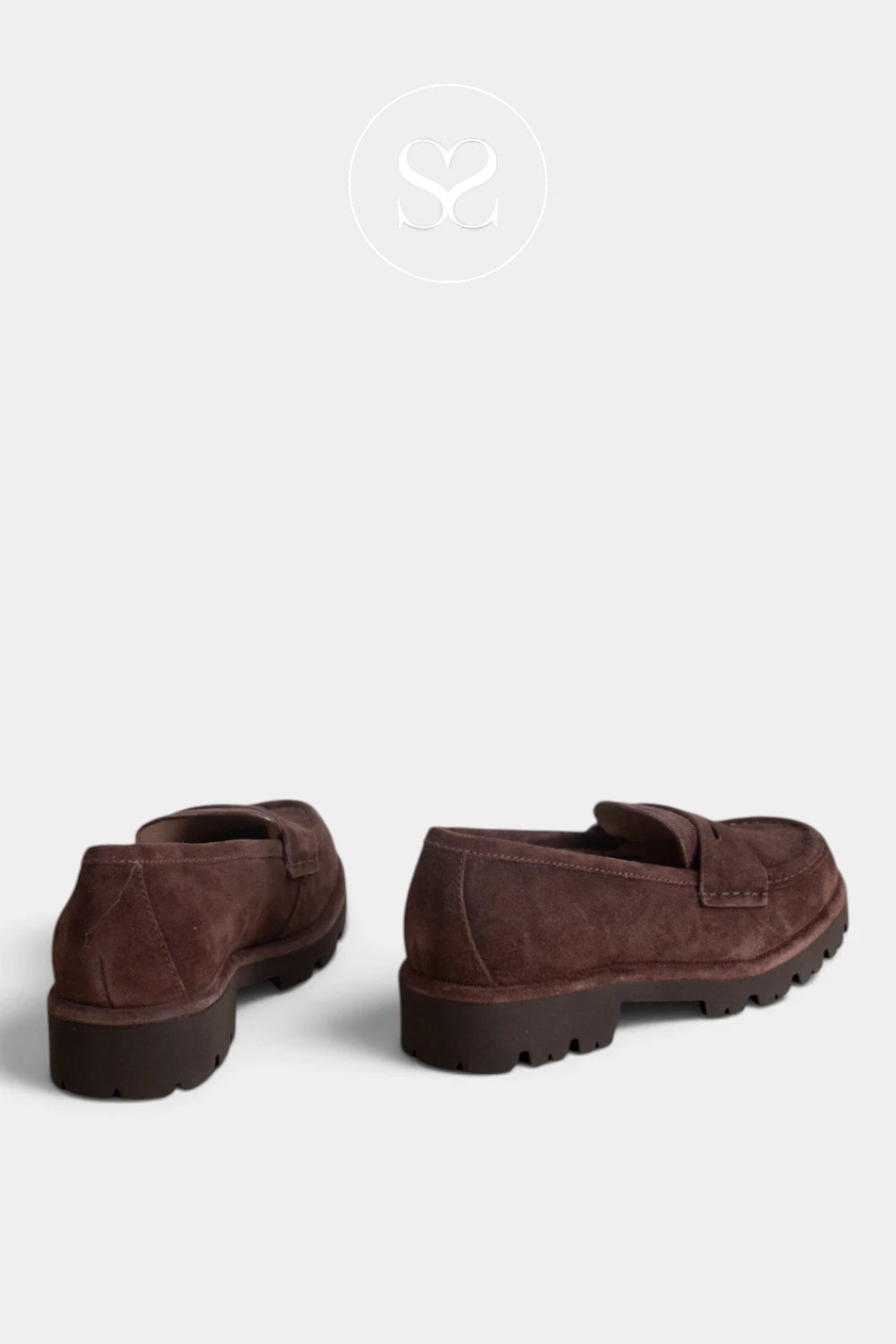 Unisa Brown Suede Chunky Penny Loafer - Fonti