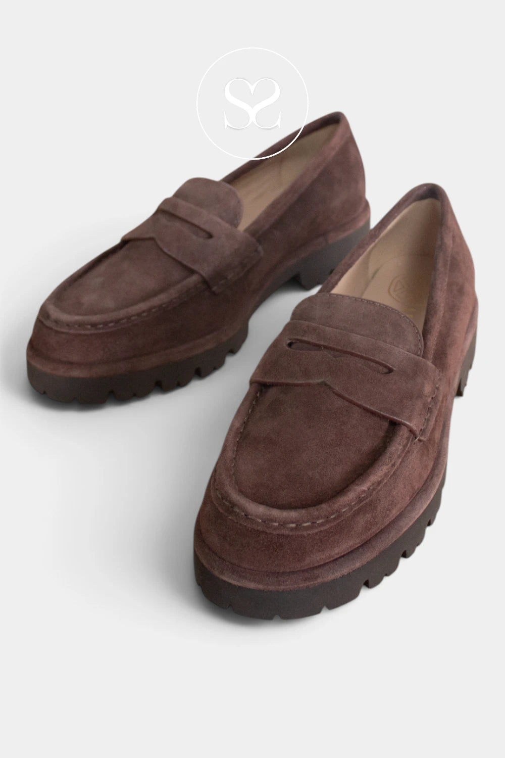 Unisa Brown Suede Chunky Penny Loafer - Fonti