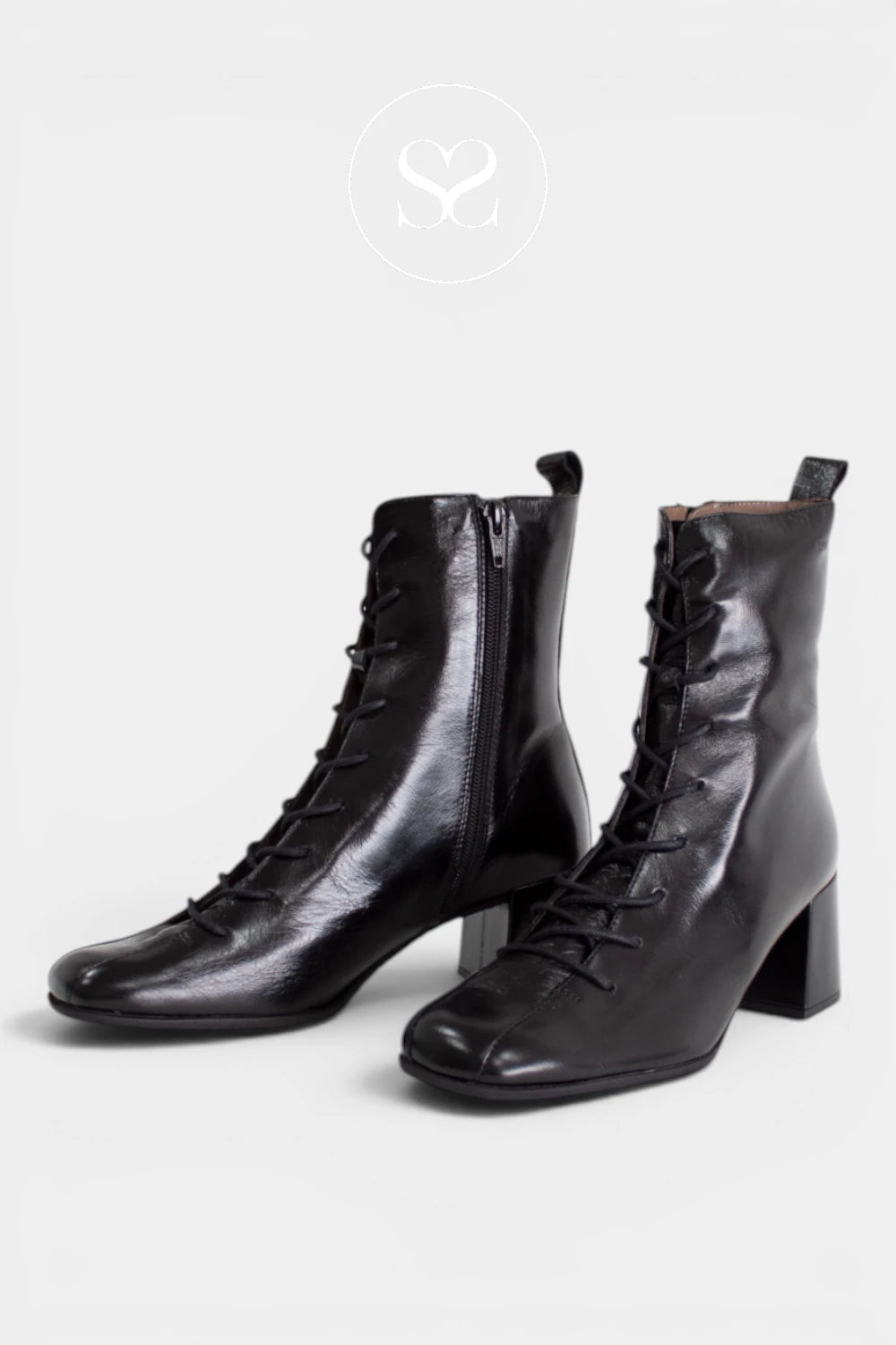Leather ankle boots with heel designed with a softly squared toe and a sleek fitted silhouette for dressy everyday wear for Women - Ireland
