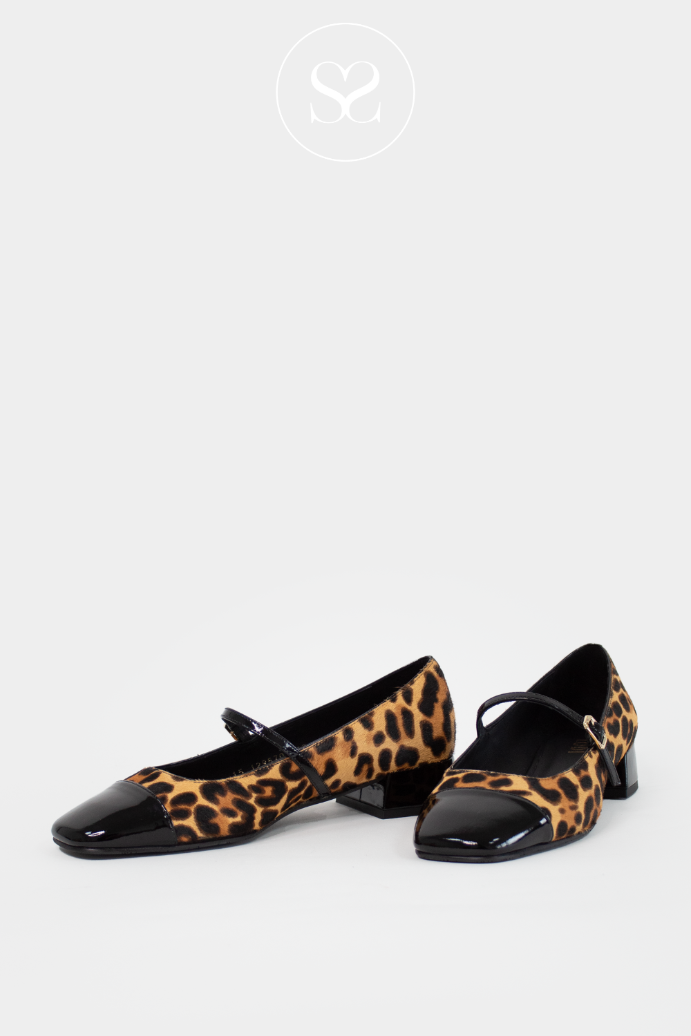 LODI BAMERIA-IN LEOPARD/BLACK PATENT LEATHER MARY-JANE PUMPS