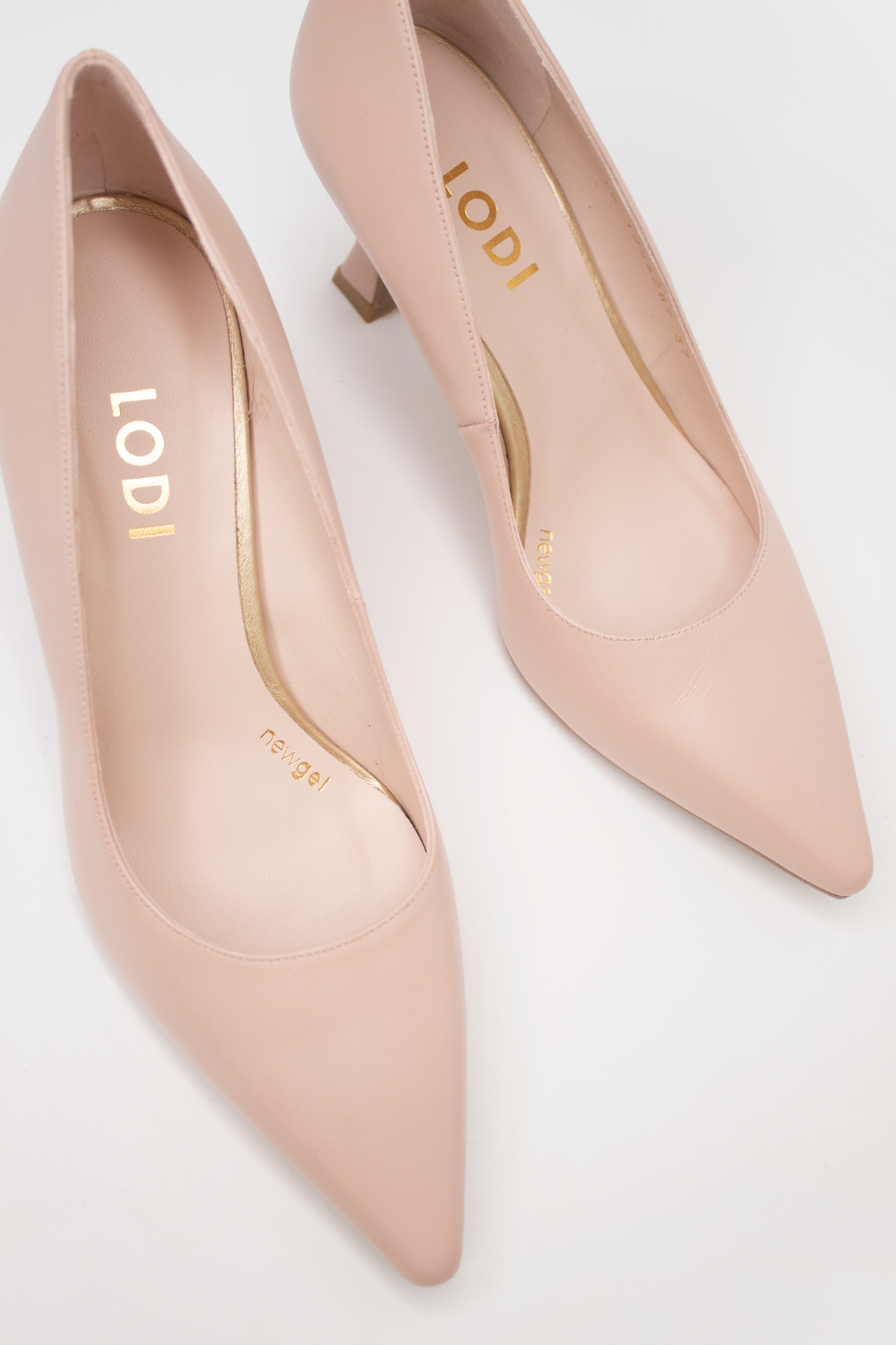 NUDE HEELED SHOES FROM LODI WITH FLARED HEEL 