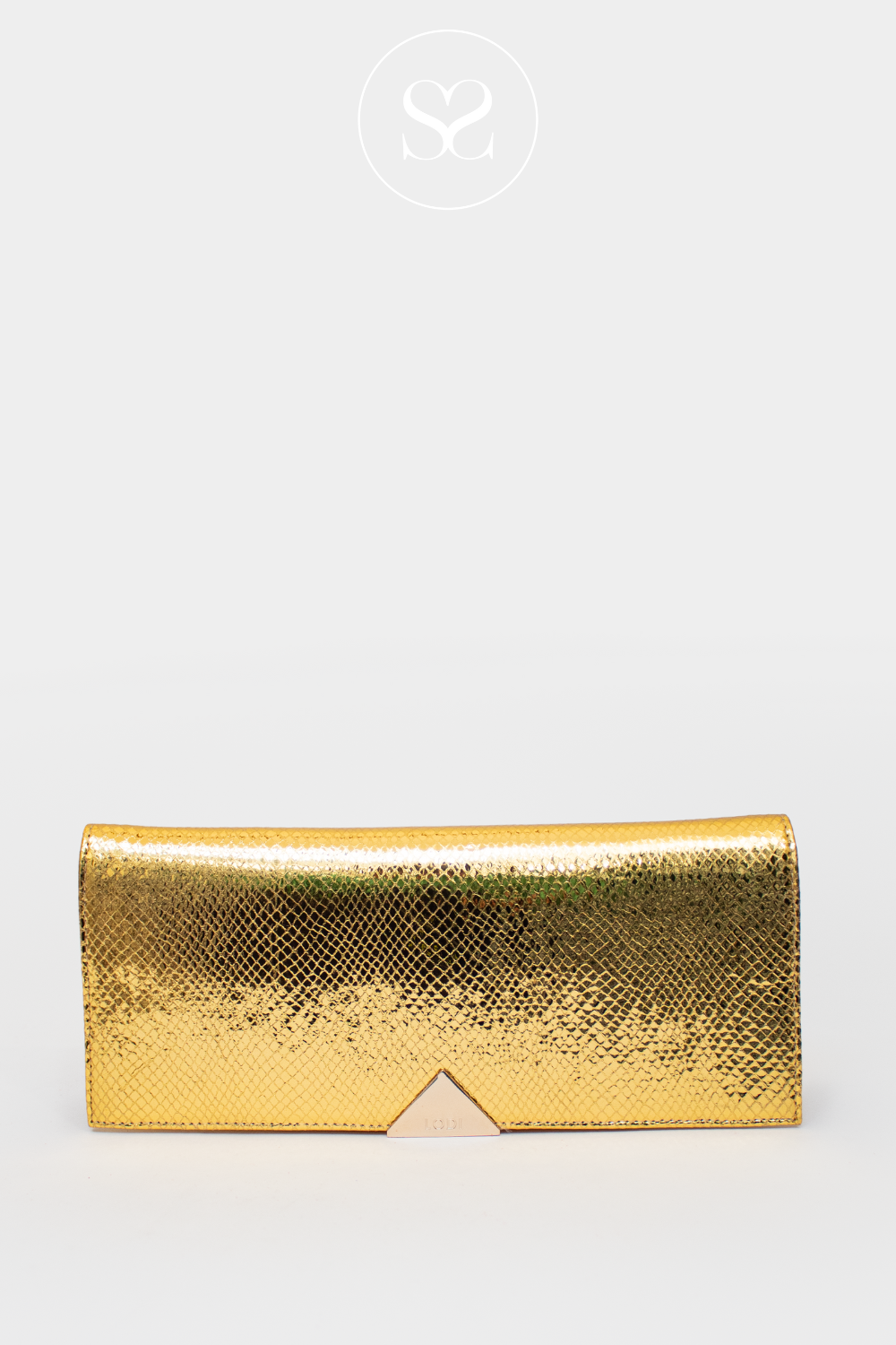 Metallic gold clutch bag sale