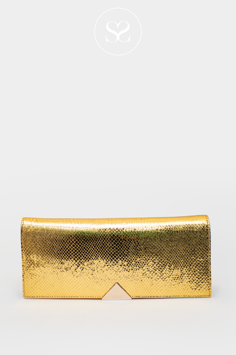 LODI L 1610 ANTIQUE GOLD ENVELOPE CLUTCH BAG LODI SHOES IRELAND