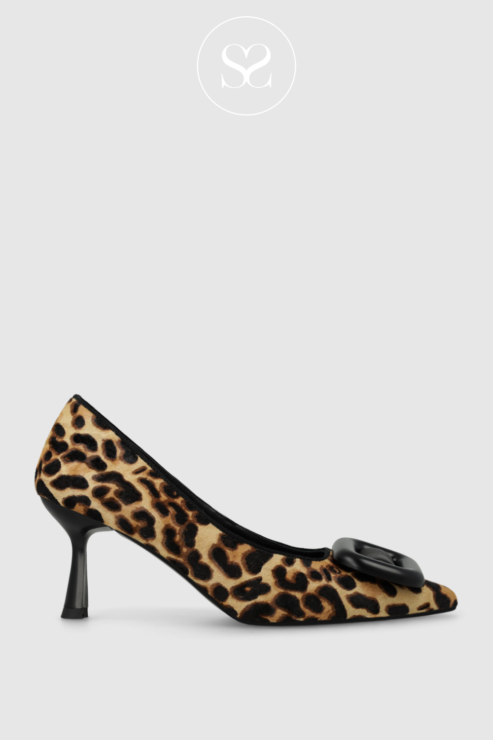 LODI TUC P LEOPARD PONY LEATHER COURT SHOES