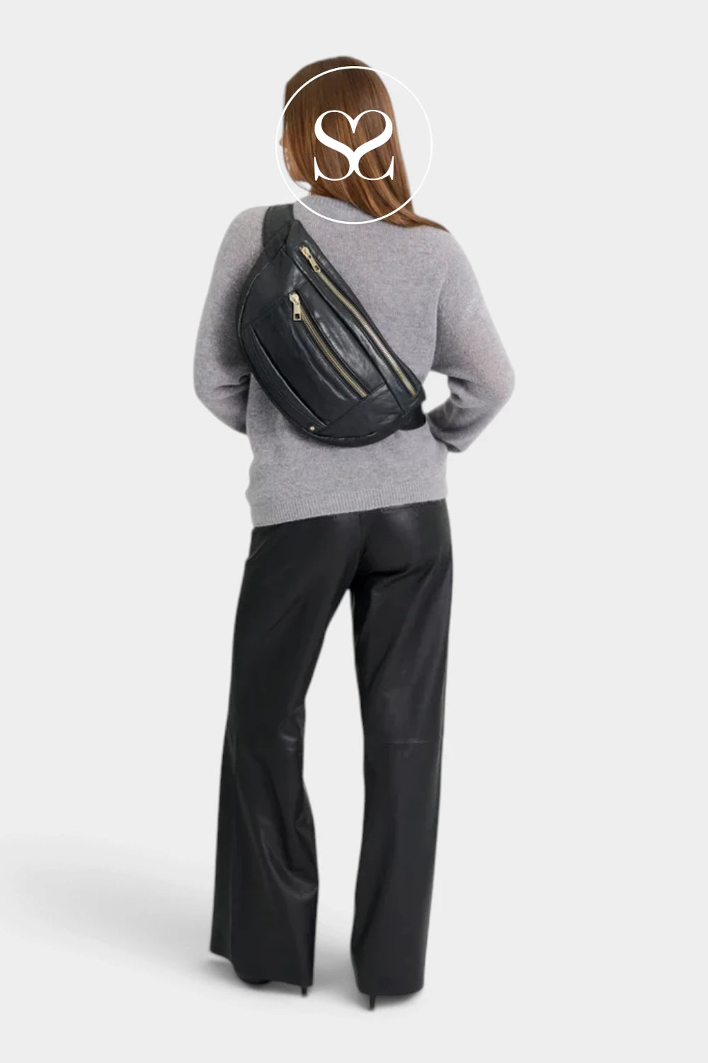 Depeche Black Leather with Gold Hardware Bumbag - 13860