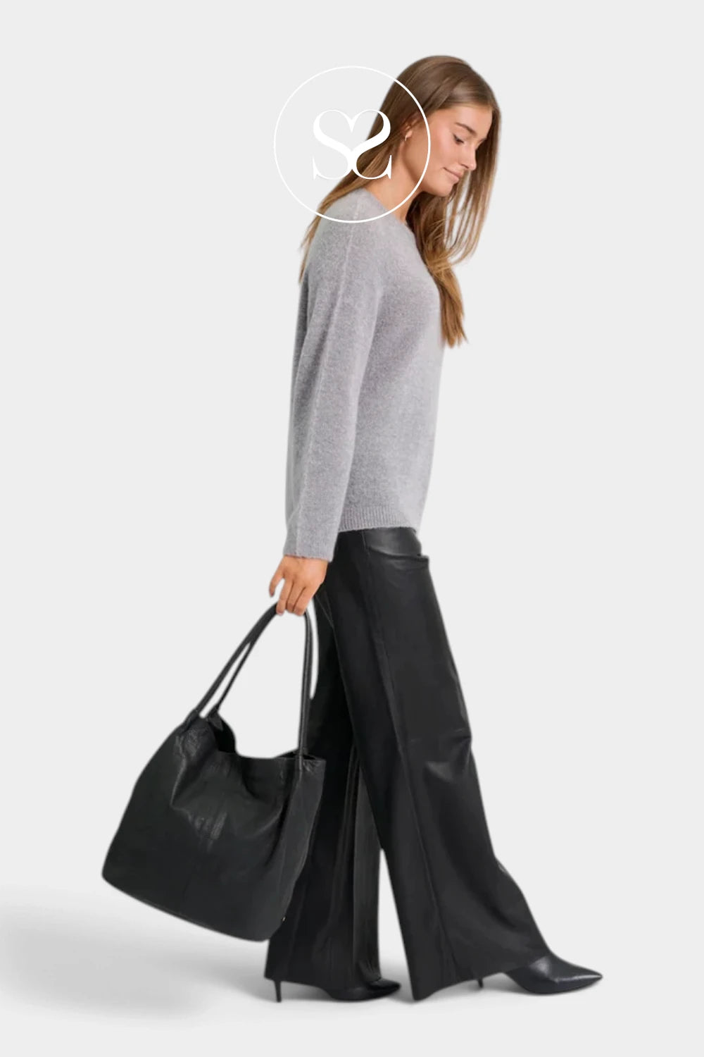Depeche Black Leather Shopper Bag - 15698