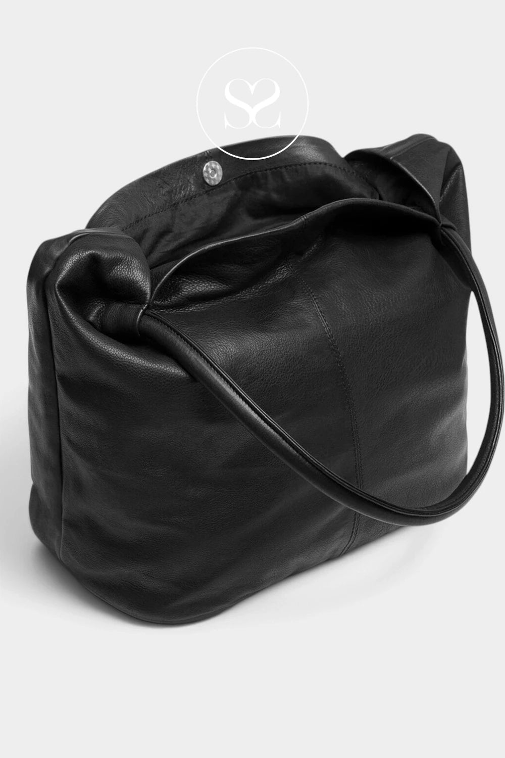 Depeche Black Leather Shopper Bag - 15698