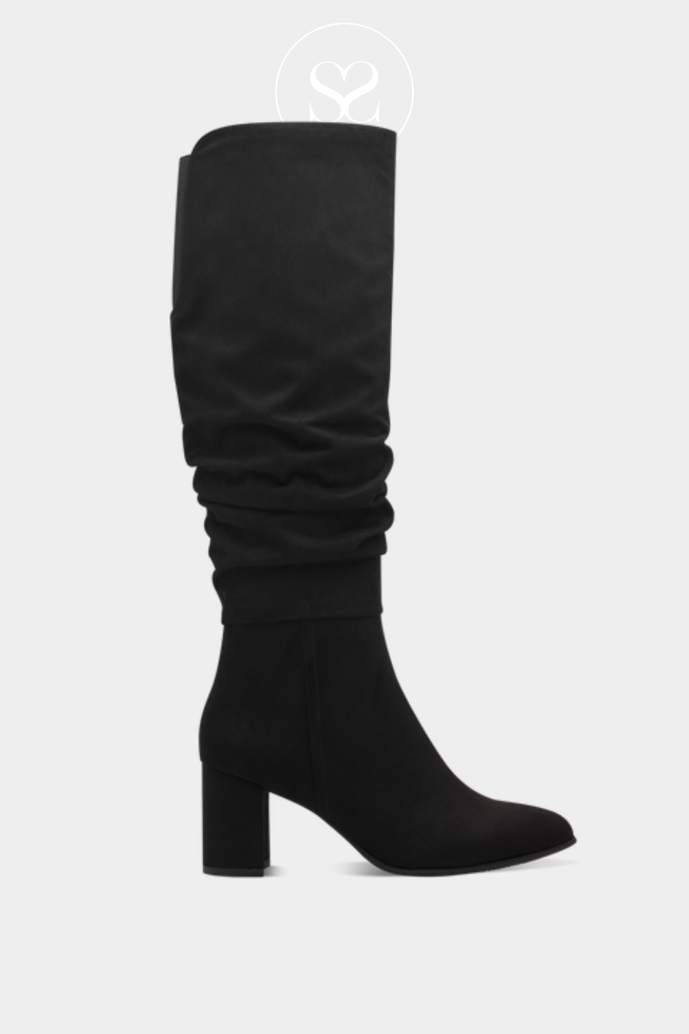 Black knee high slouch boots online