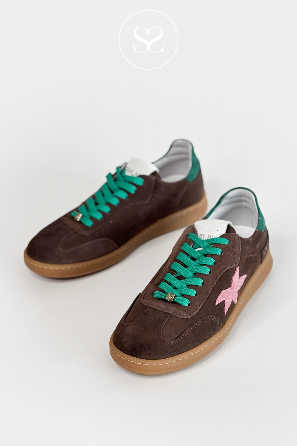 MELINE W-100 BROWN SUEDE LOW PROFILE SNEAKERS WITH REMOVABLE INSOLE