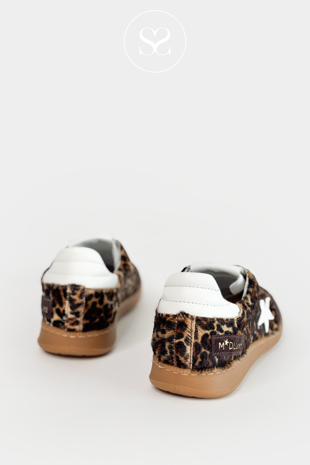 MELINE A-162 FAUX FUR LEOPARD LACE UP SNEAKERS WITH REMOVABLE INSOLE
