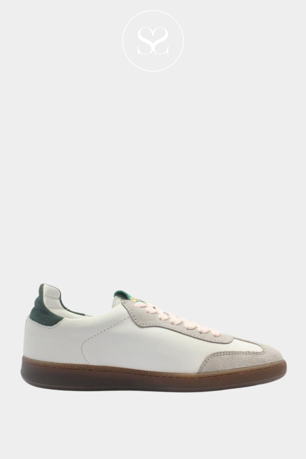 MELINE FASHION TRAINERS. FLAT SNEAKERS WITH KHAKI HEEL CAP