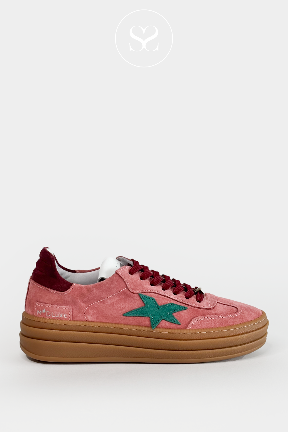MELINE W-93 PINK PLATFORM SUEDE TRAINERS