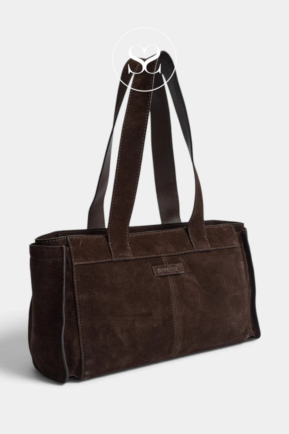 Depeche Chocolate Brown Suede Shoulder bag - 17394