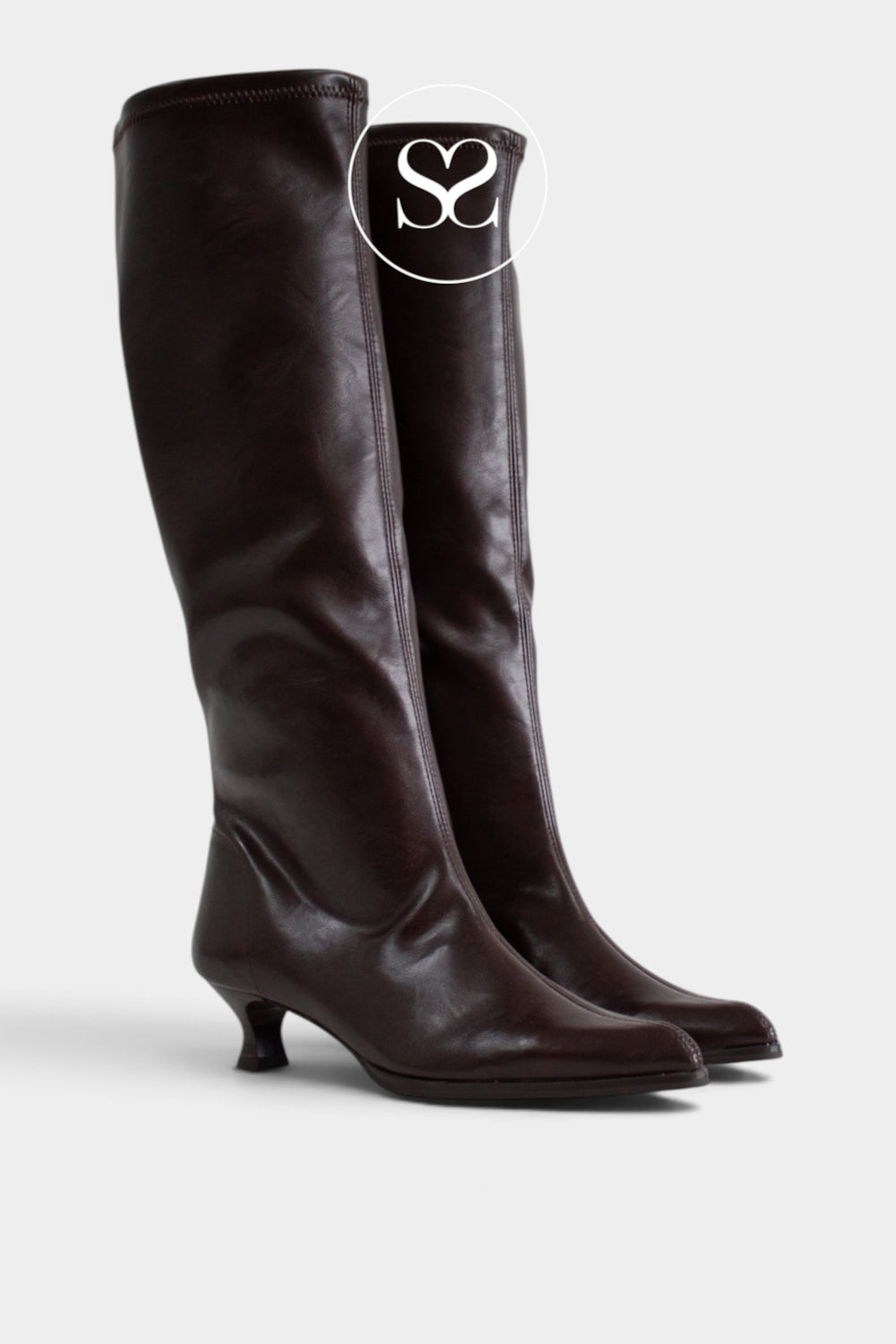 Miss Elastic Chocolate Brown Knee High Slouch Boots - 75336 Ireland