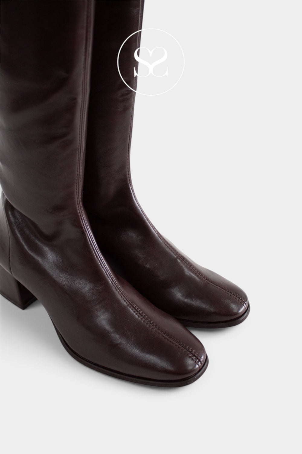 Miss Elastic Chocolate Brown Heeled Knee High Boots - 75310 Ireland