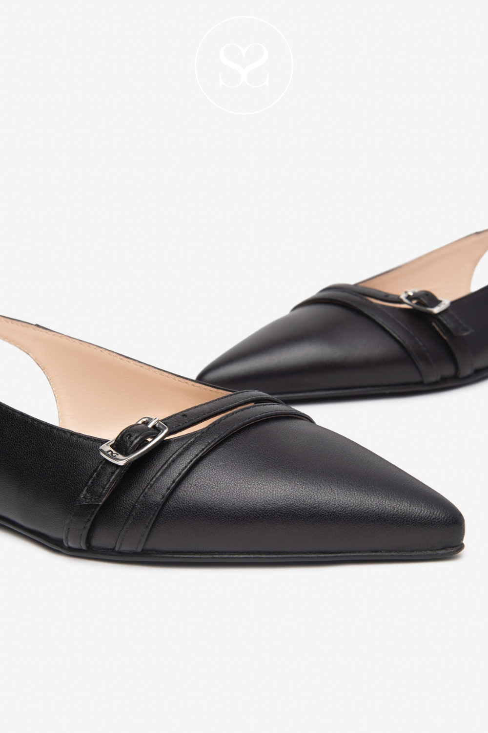 NERO GIARDINI E512360D BLACK LEATHER SLINGBACK SHOES