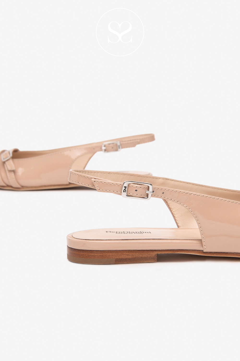 NERO GIARDINI E512361D NUDE LEATHER SLINGBACK SHOES