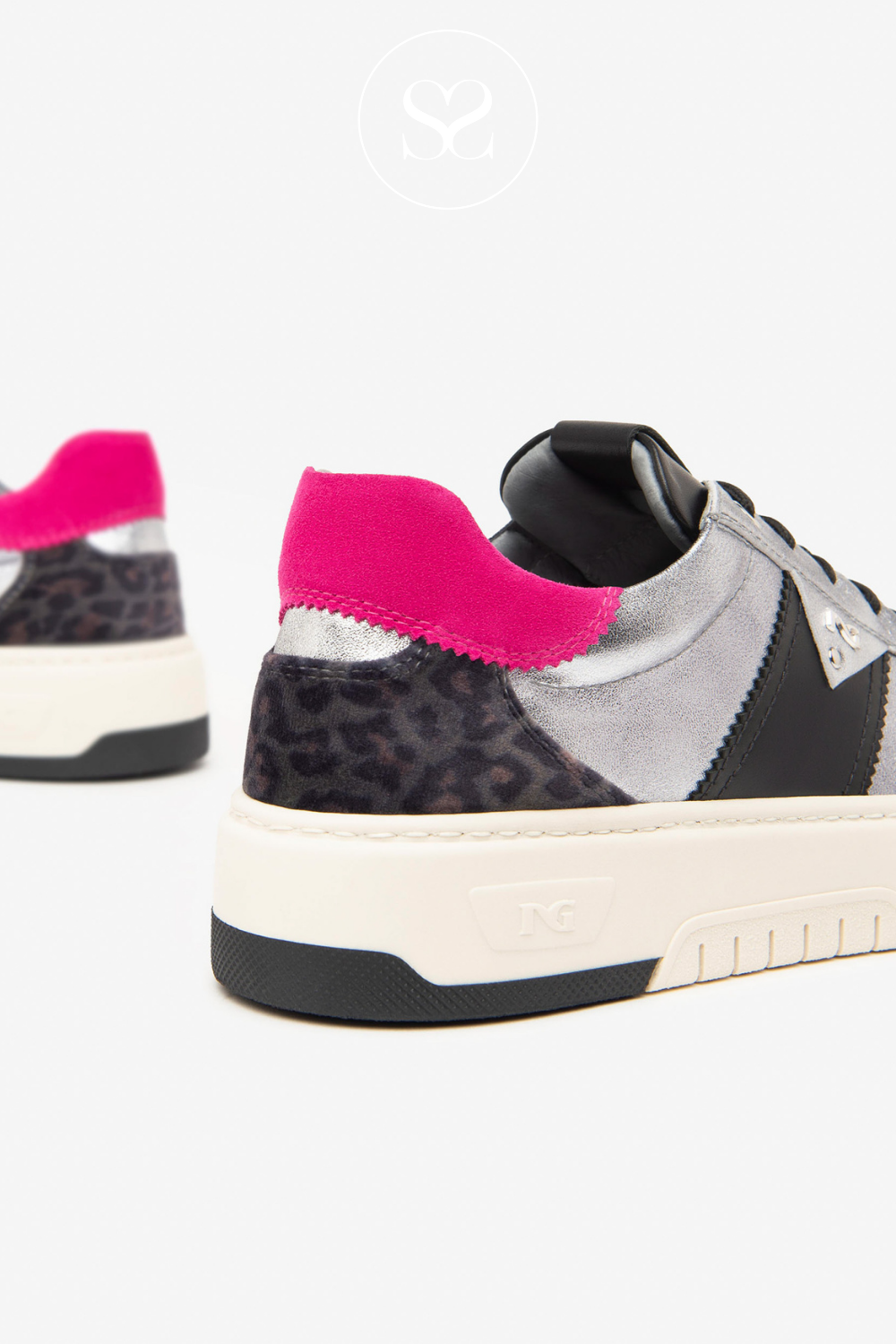 SILVER AND BLACK SNEAKERS FOR WOMEN FROM NERO GIARDINI