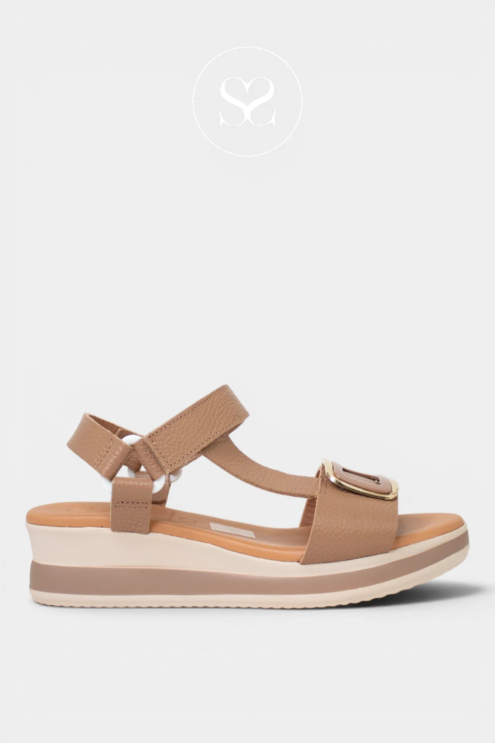 Taupe wedge walking sandals