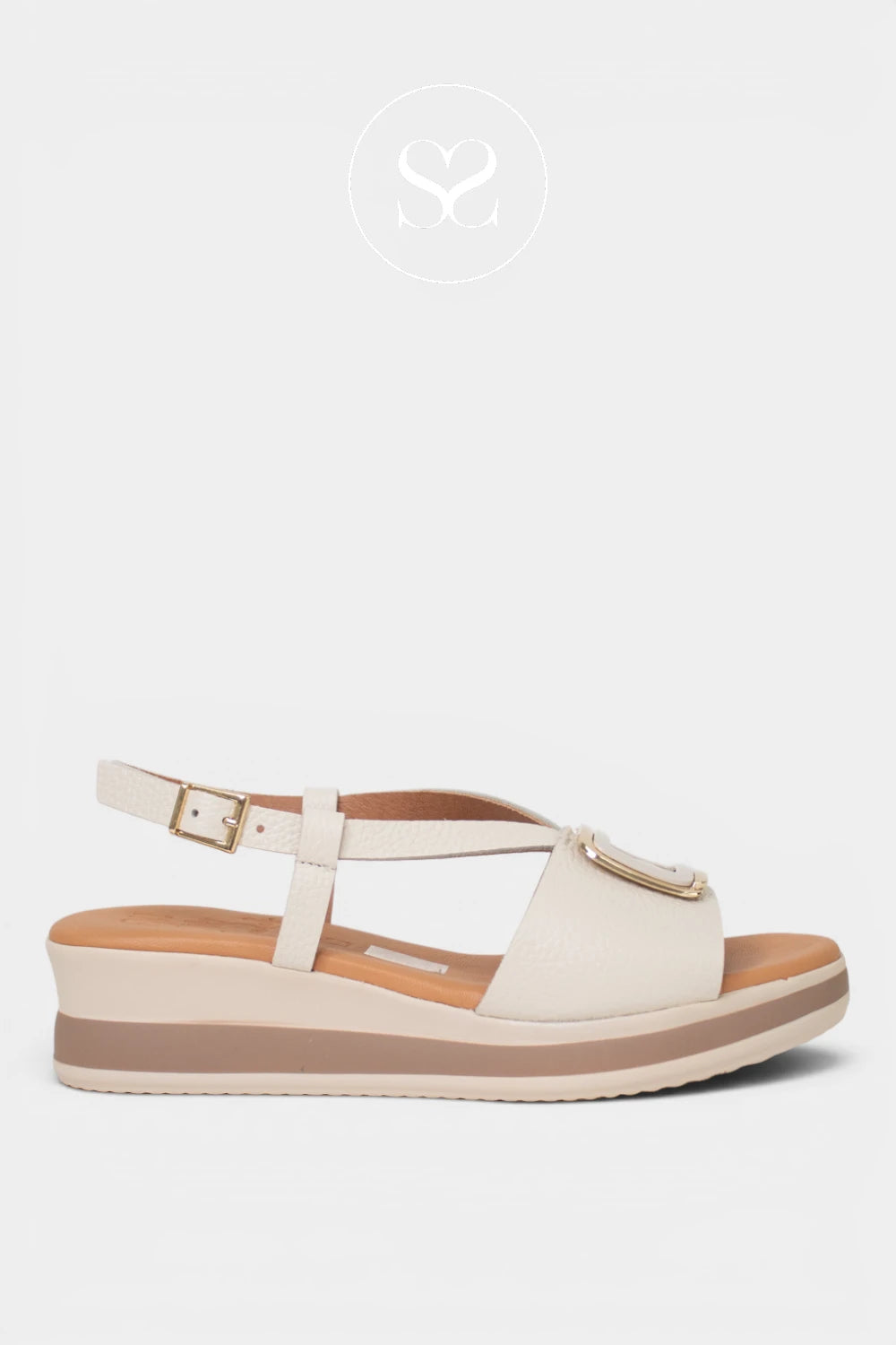 Cream wedge slingback sadals from oh My Sandals