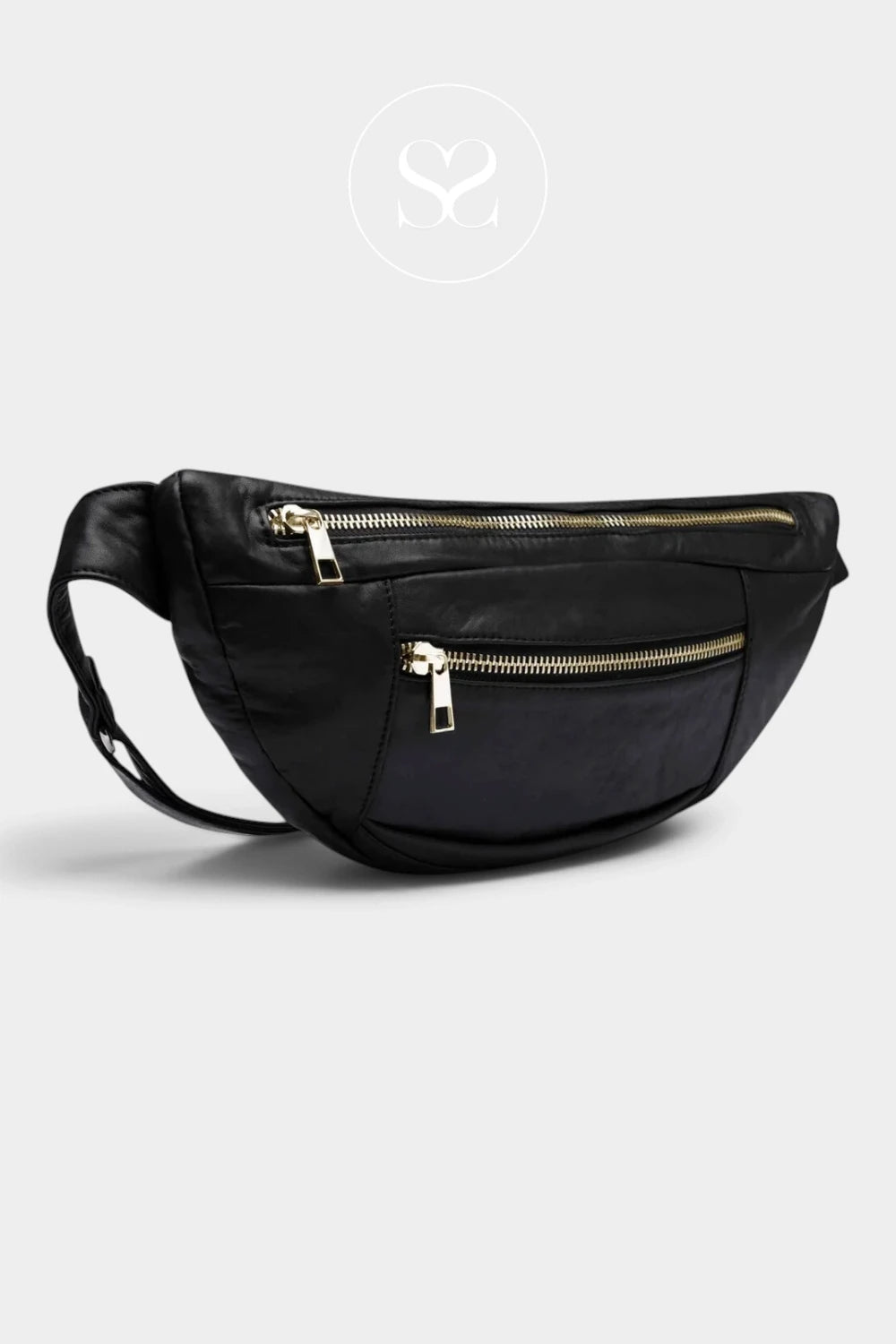 Depeche Black Leather with Gold Hardware Bumbag - 13860