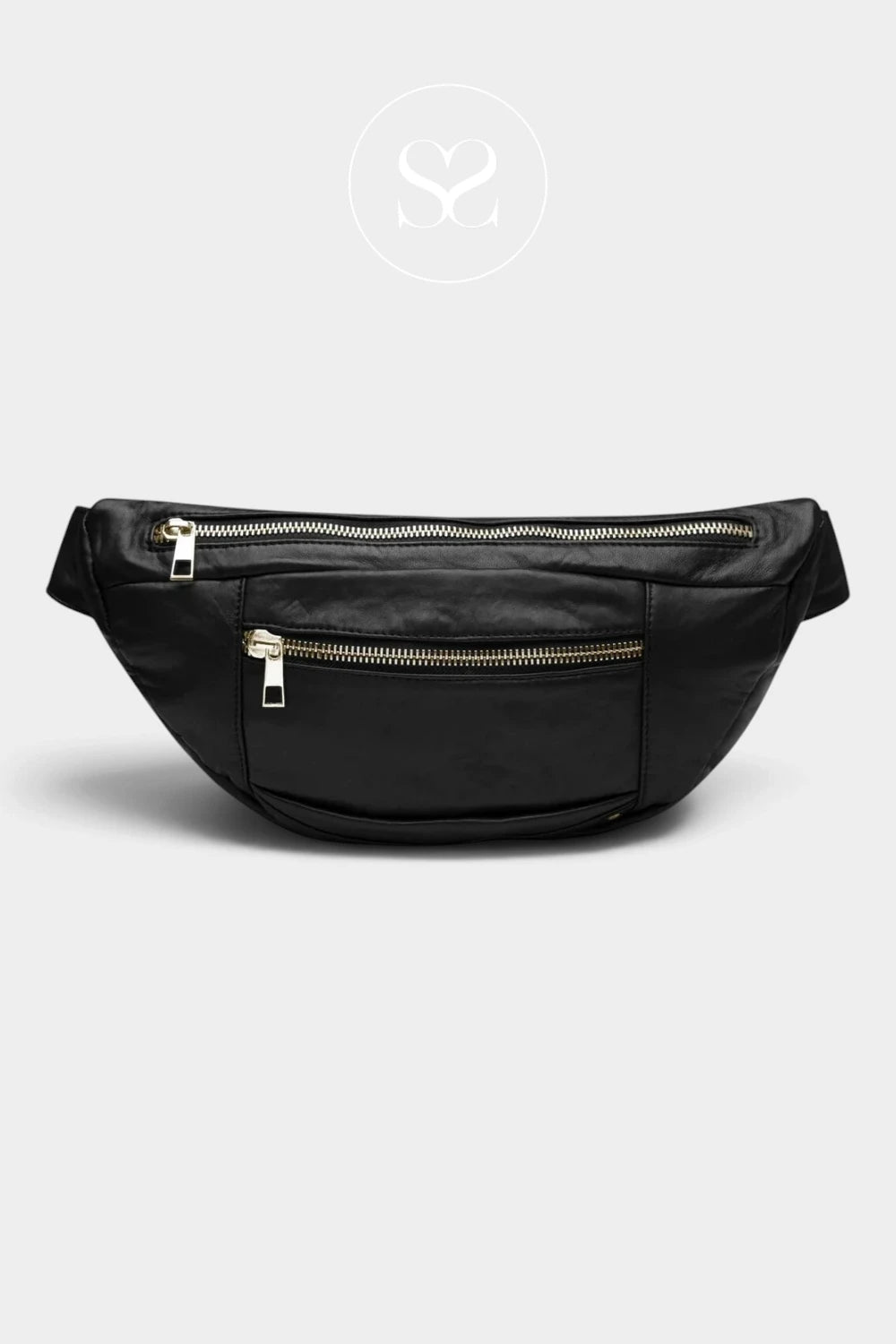 Depeche Black Leather with Gold Hardware Bumbag - 13860