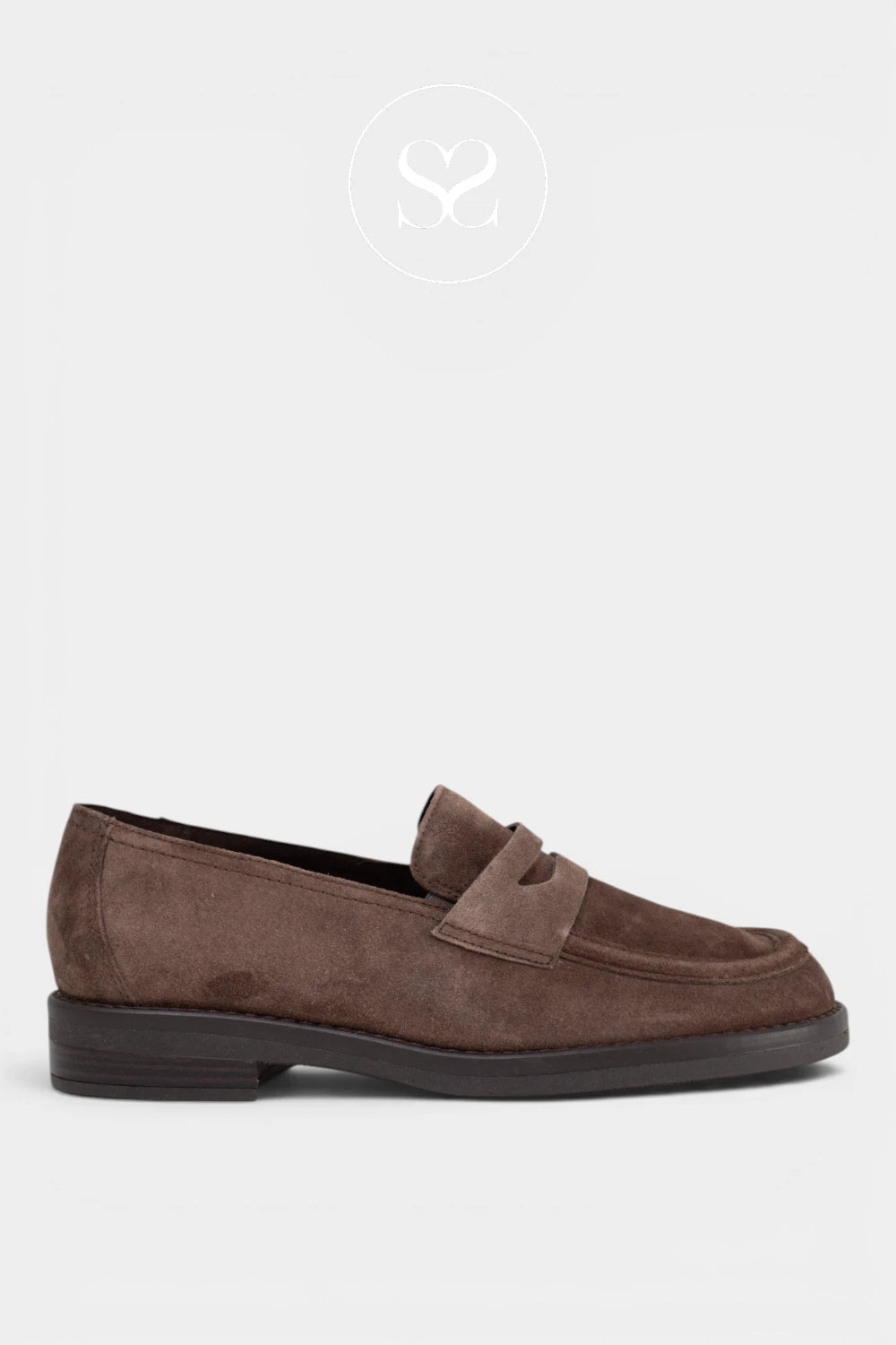 Paul Green Brown Suede Penny Loafers - 1239