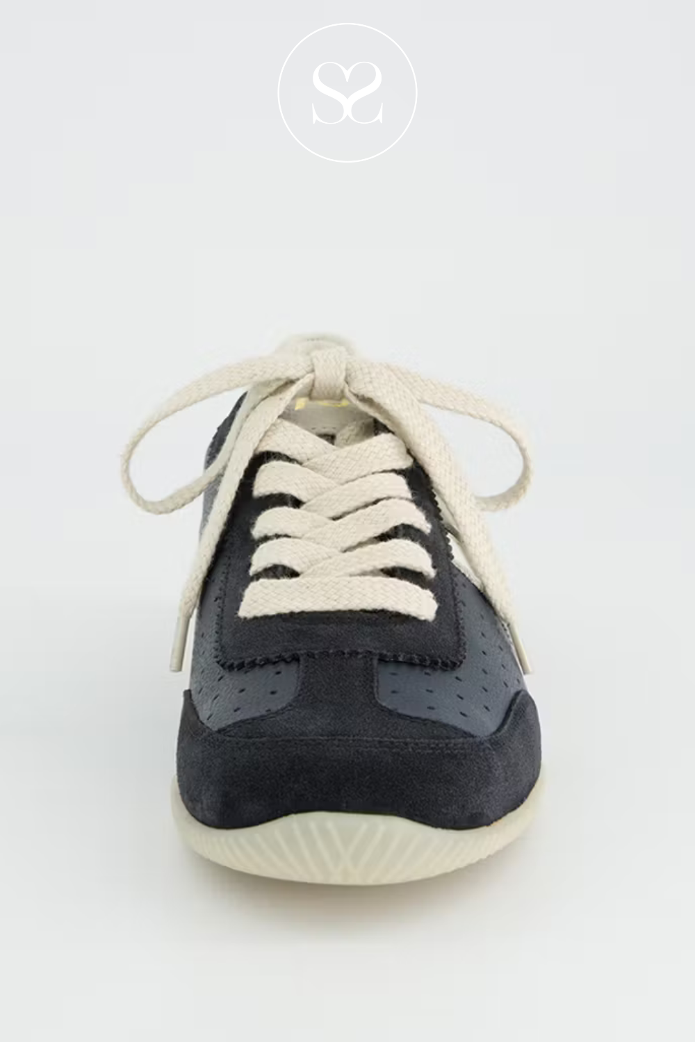 Paul Green Navy Suede Low Profile Retro Trainers - 5490
