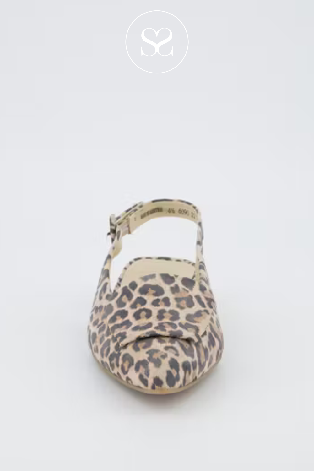 Paul Green 6090 pointed toe leopar slingback pumps. Adjustable ankle strap. Fashion shoe. Comfortable leather shoe