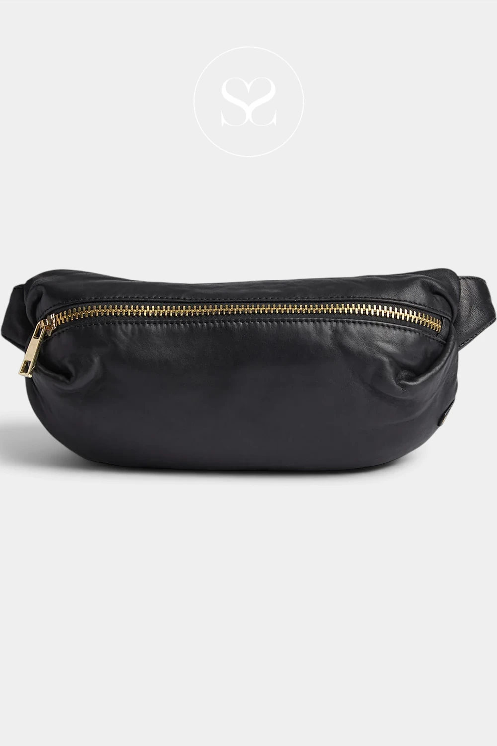 Depeche Black Leather with Gold Hardware Bumbag - 17058 for Women - Ireland
