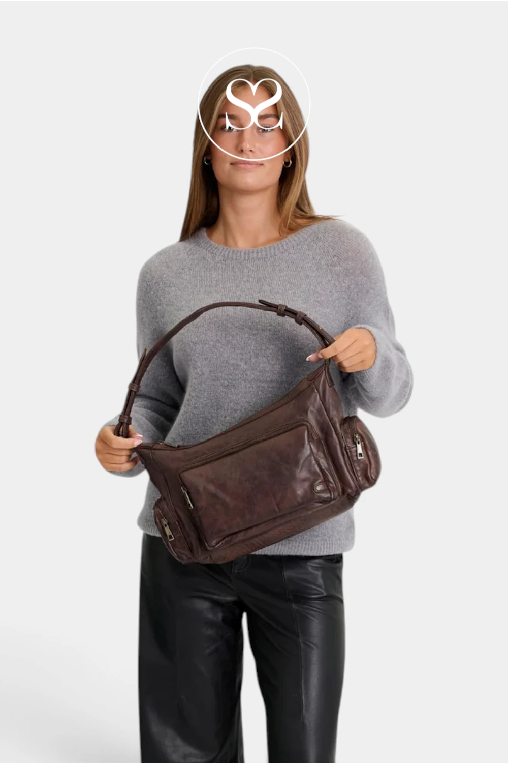 Depeche Chocolate Brown Cargo-style Shoulderbag - 17368