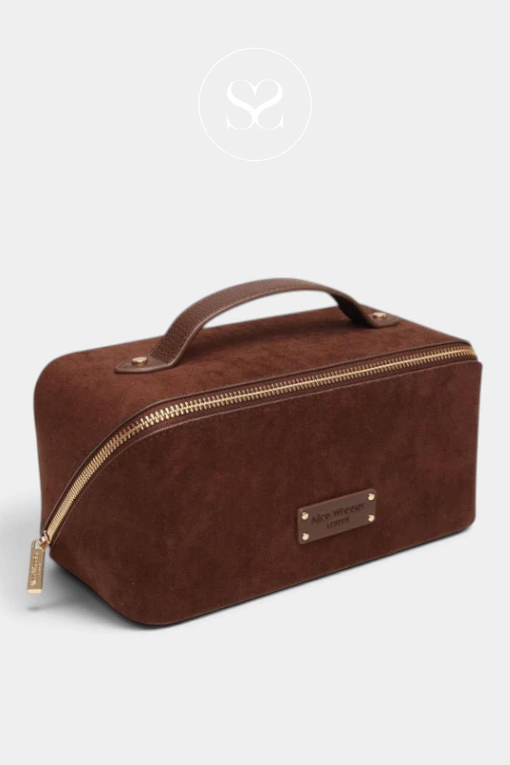 Alice Wheeler Chocolate Suede Train Case - Kensington