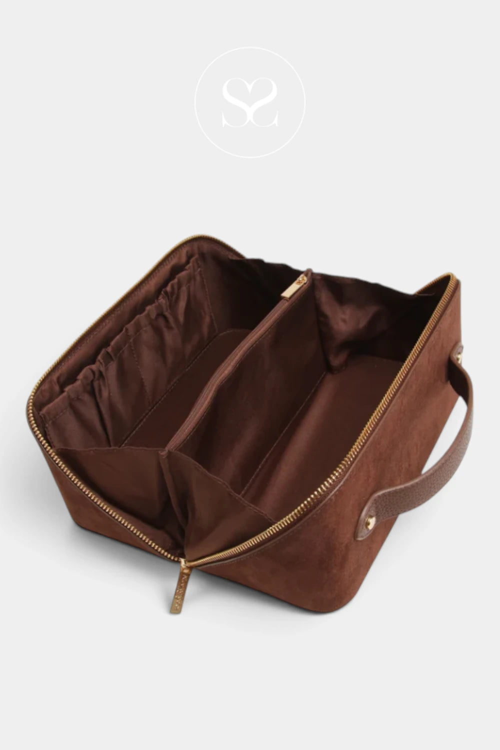Alice Wheeler Chocolate Suede Train Case - Kensington