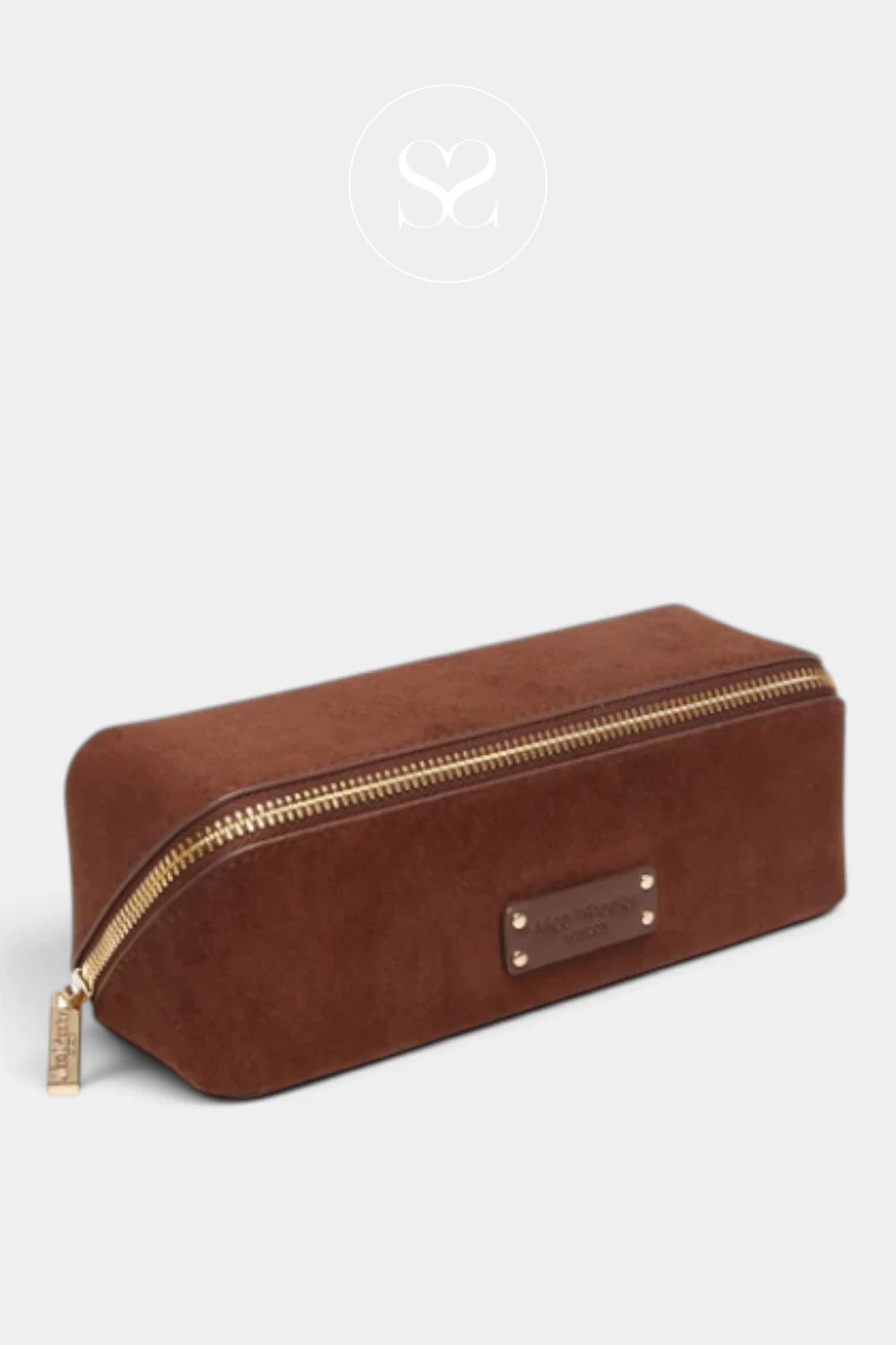 Alice Wheeler Chocolate Suede Small Train Case - Kensington (S)