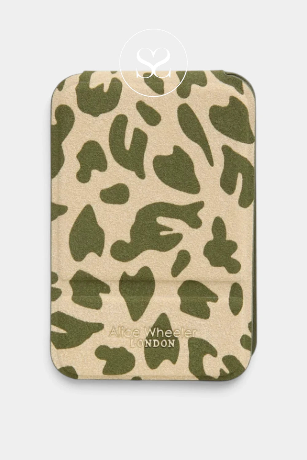 Alice Wheeler Olive Leopard Print Mini Folding Mirror