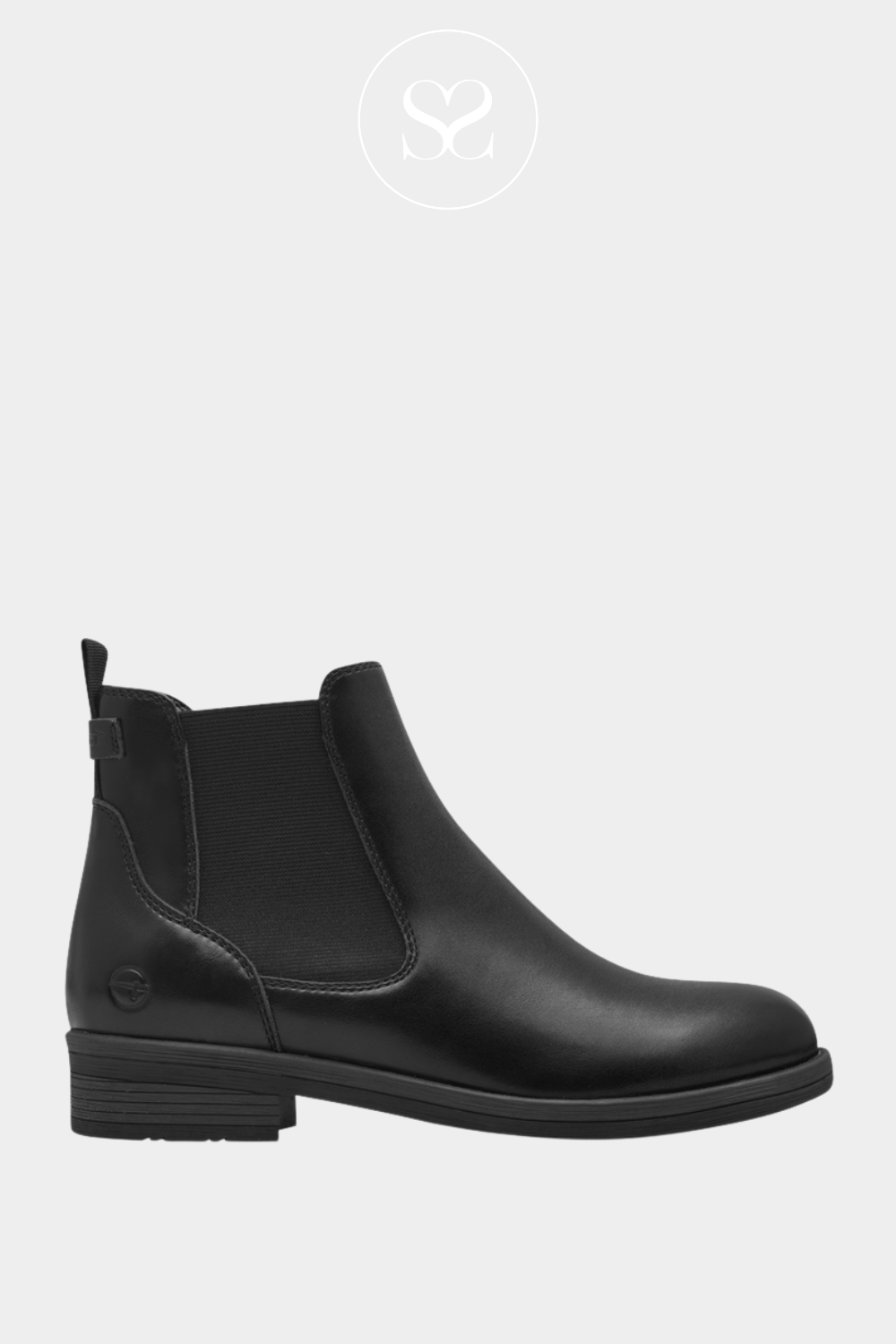 TAMARIS BLACK FLAT CHELSEA BOOTS FOR WOMEN 1-25312-41