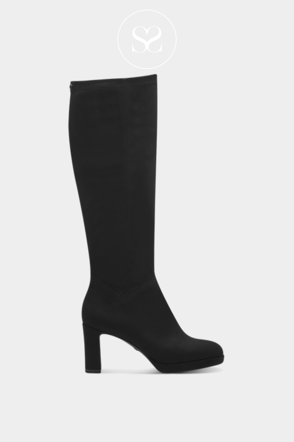 TAMARIS 1 25519 43 BLACK SUEDE KNEE HIGH BOOTS TAMARIS SHOES IRELAN