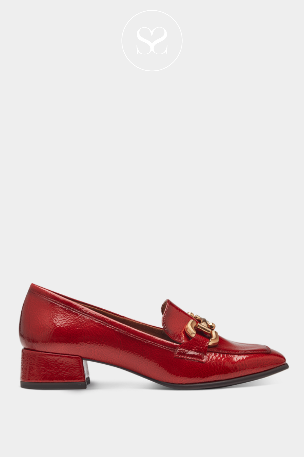 TAMARIS 1 24316 43 RED BLOCK HEEL LOAFERS TAMARIS SHOES IRELAND
