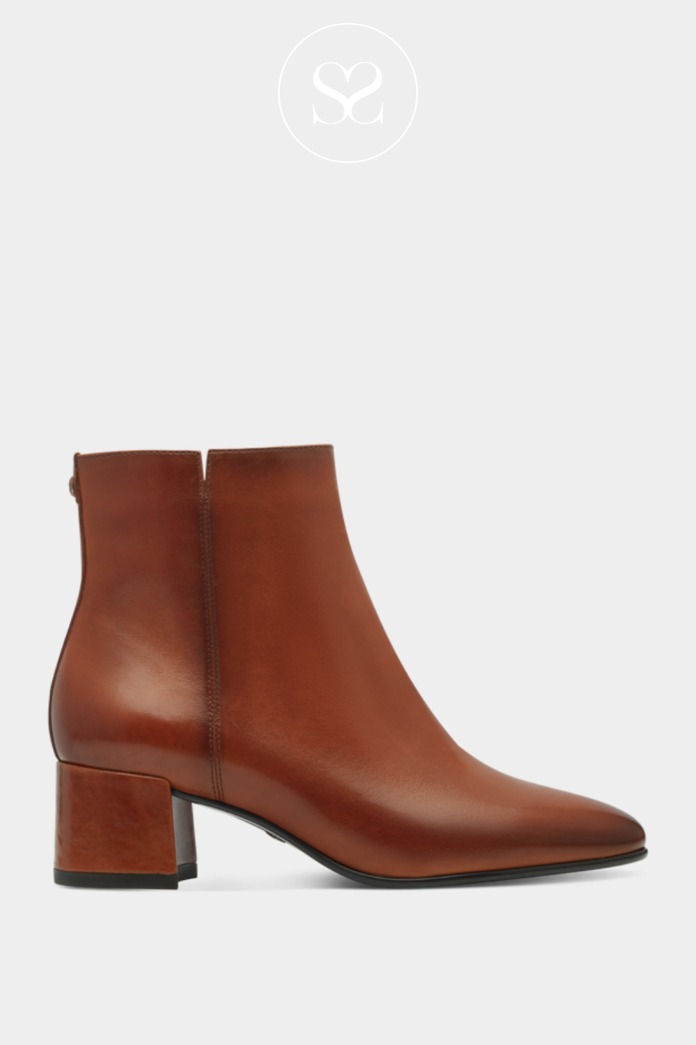 TAMARIS 1 25345 43 TAN LEATHER ANKLE BOOTS TAMARIS SHOES IRELAND