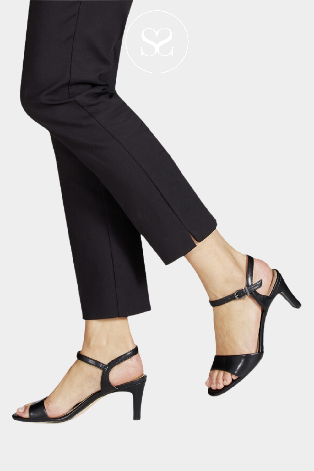 TAMARIS 1-28008-42 BLACK BARELY THERE LOW HEELED SANDALS WITH AN ADJUSTABLE ANKLE STRAP