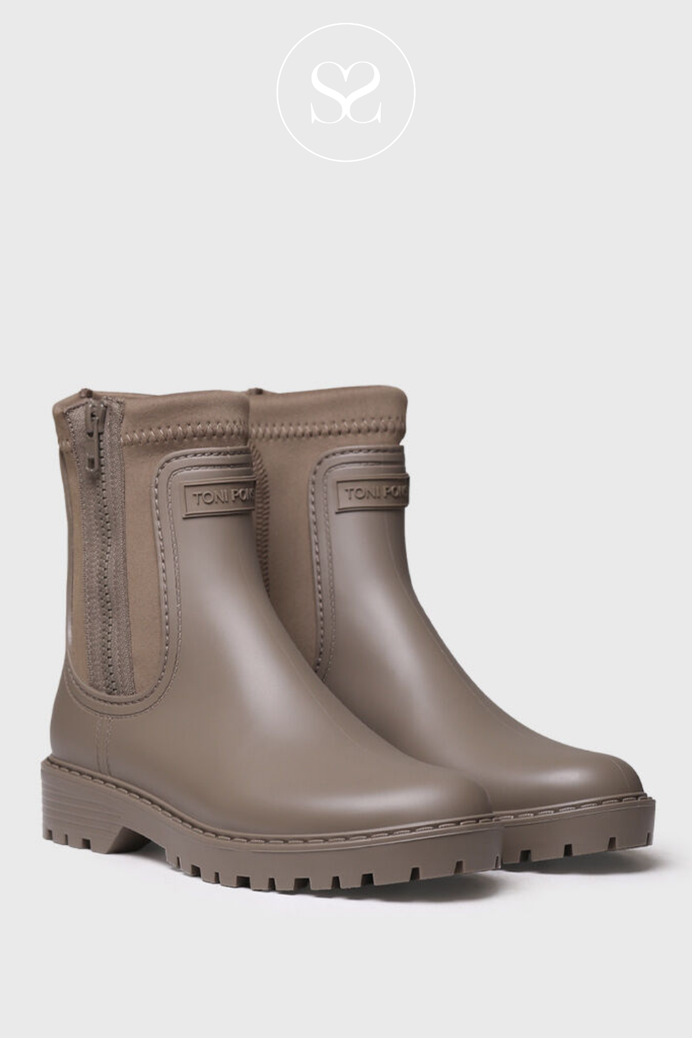 TONI PONS CLAIS TAUPE WELLINGTON BOOT WITH SIDE ZIP, WATERPROOF
