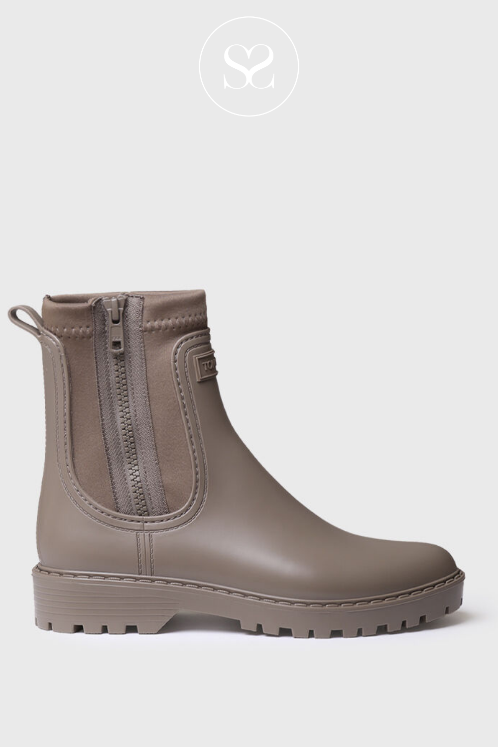TONI PONS CLAIS TAUPE WELLINGTON BOOT WITH SIDE ZIP, WATERPROOF