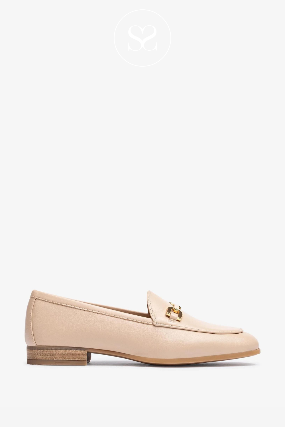 UNISA DALCY NUDE LEATHER FLAT LOAFERS