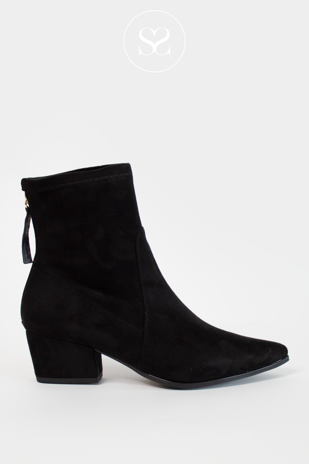 Suede black block heel boots clearance