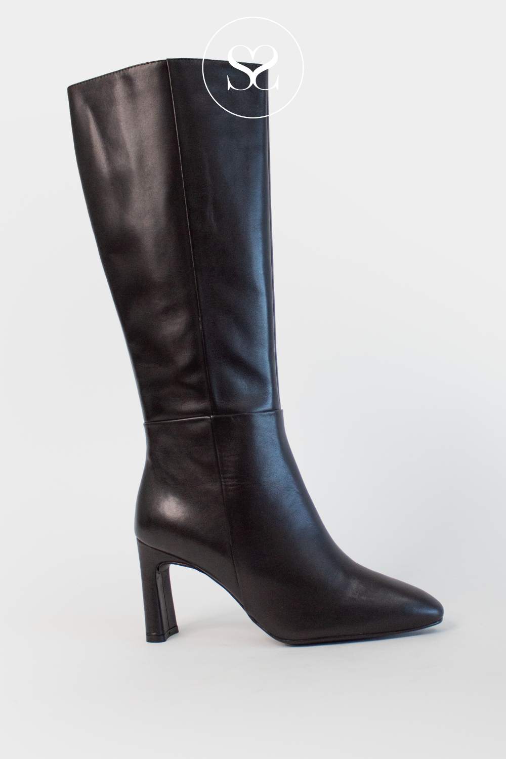 UNISA WOLCOT BLACK HIGH BLOCK HEEL KNEE HIGH BOOTS