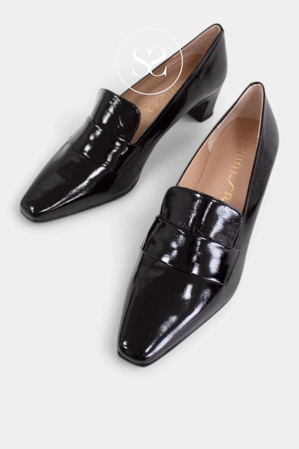 Unisa Black Patent Low Heel - Kazka