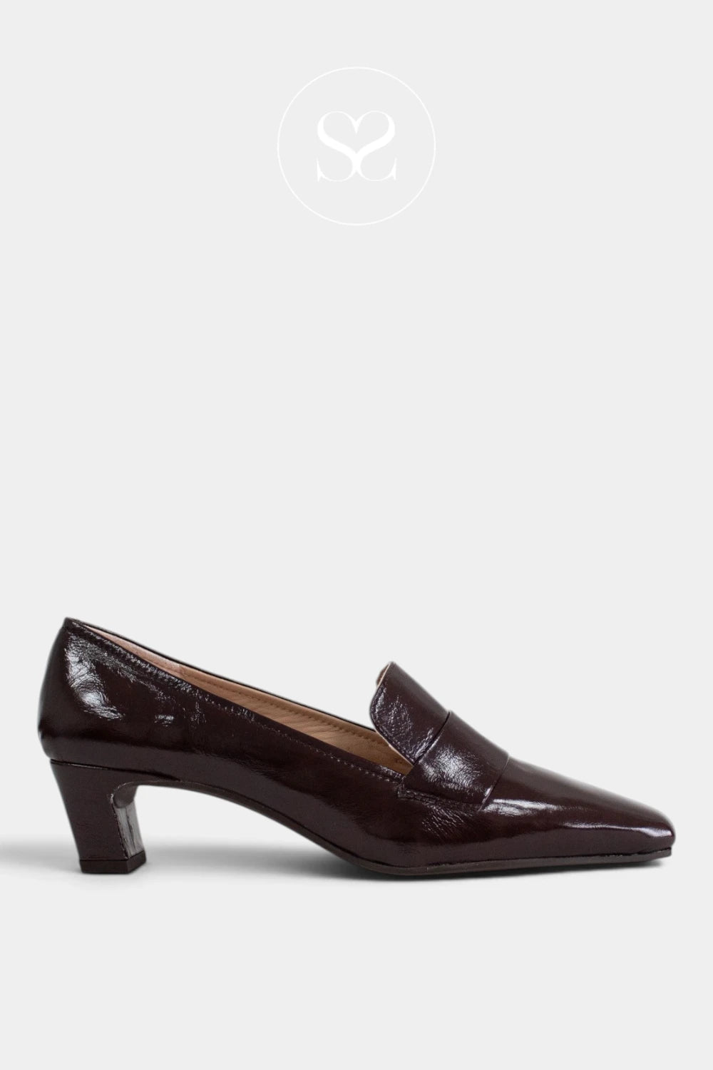 Unisa Brown Patent Low Heel - Kazka